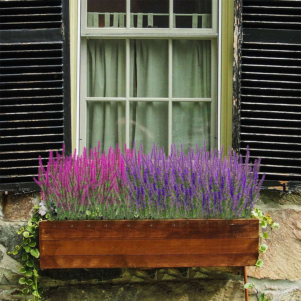 Artificial Flowers Fake Plants Decor 8 Bundles Hanging Outdoor Home Yard Garden