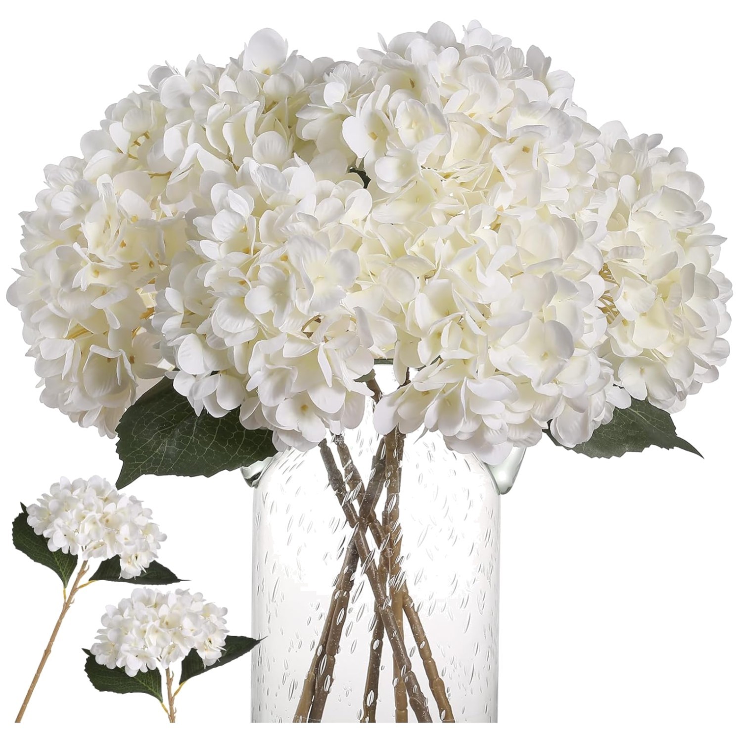 Faux Hydrangea Flowers for Table Centerpiece – Pack of 6