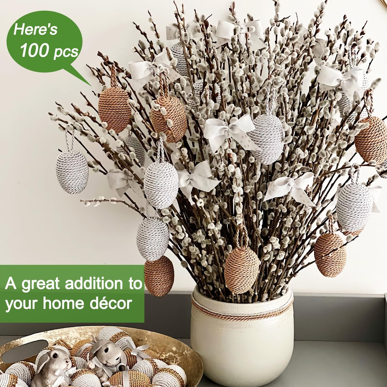 35 Pcs 16 in Real Willow Branches Natural White Snow Willow Branche