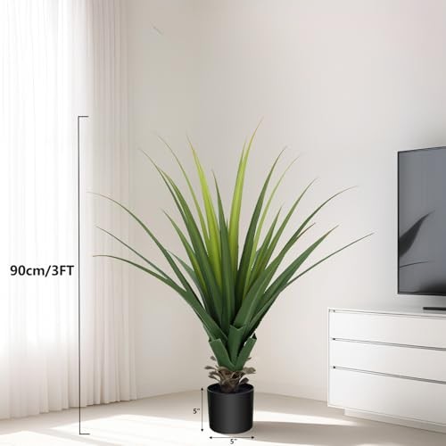 3FT Artificial Agave Plant – Realistic Faux Spiked Agave Plants,Artificial 3ft