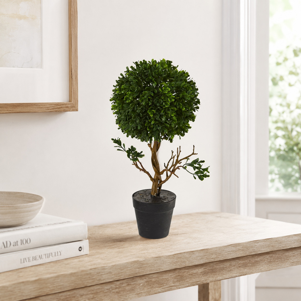 15″ Boxwood Topiary Tree UV Resistant (Indoor/Outdoor)