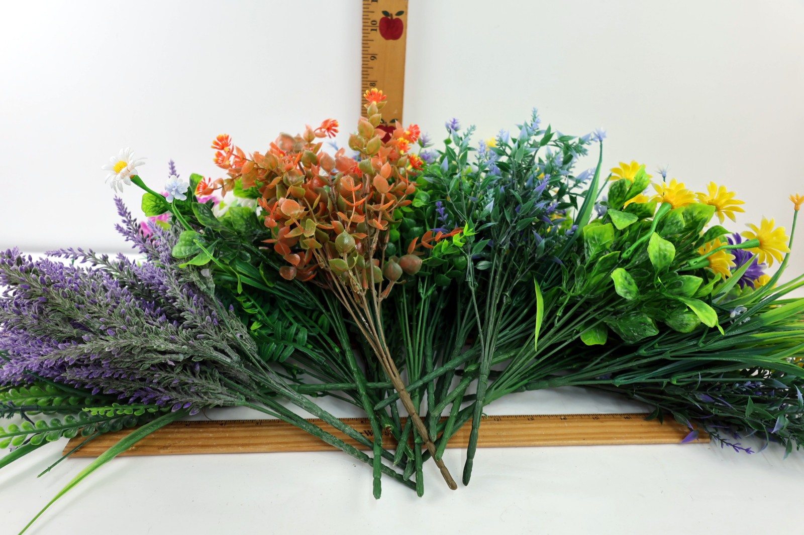 Mixed Lot All Occasion Plastic Artificial Flowers – Daisy,Lavender,Orchid,Fern