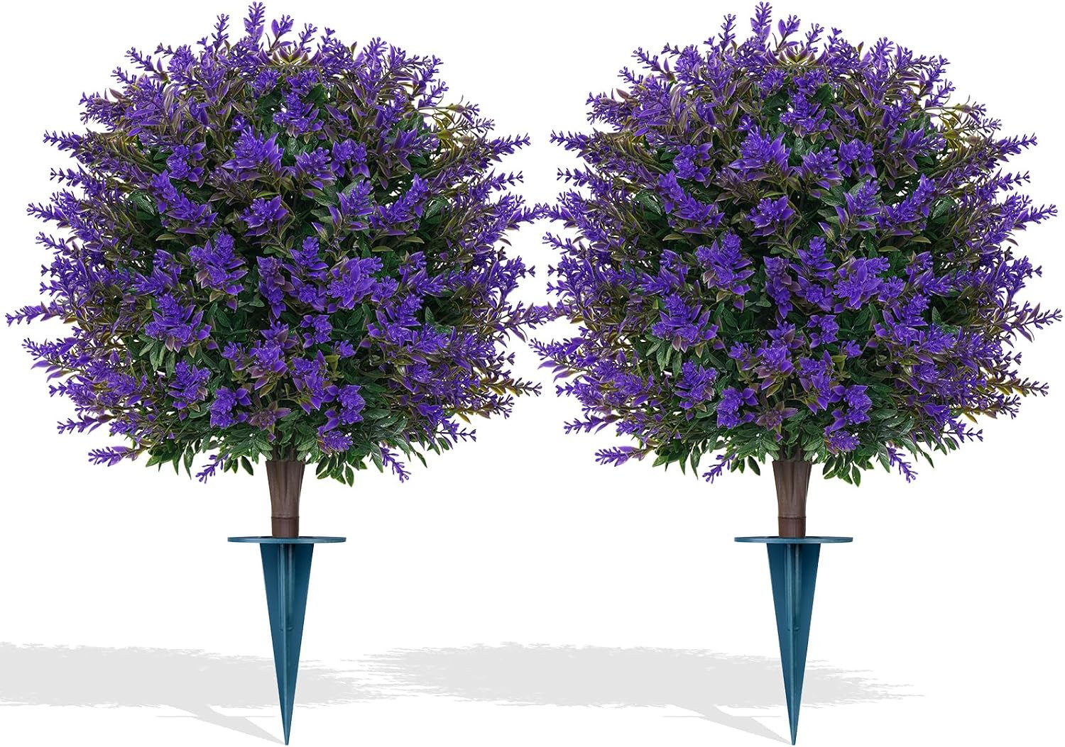 Artificial Lavender Topiary Ball for Outdoors, Set of 2 Boxwood Plant Tree with