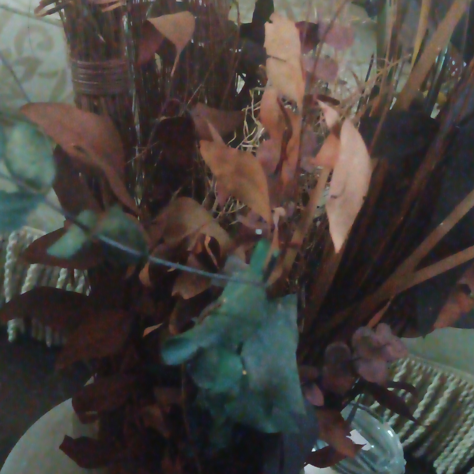 Artificial Mixed Floral Arrangement & Centerpiece in Huge Frosted Glass Vase,