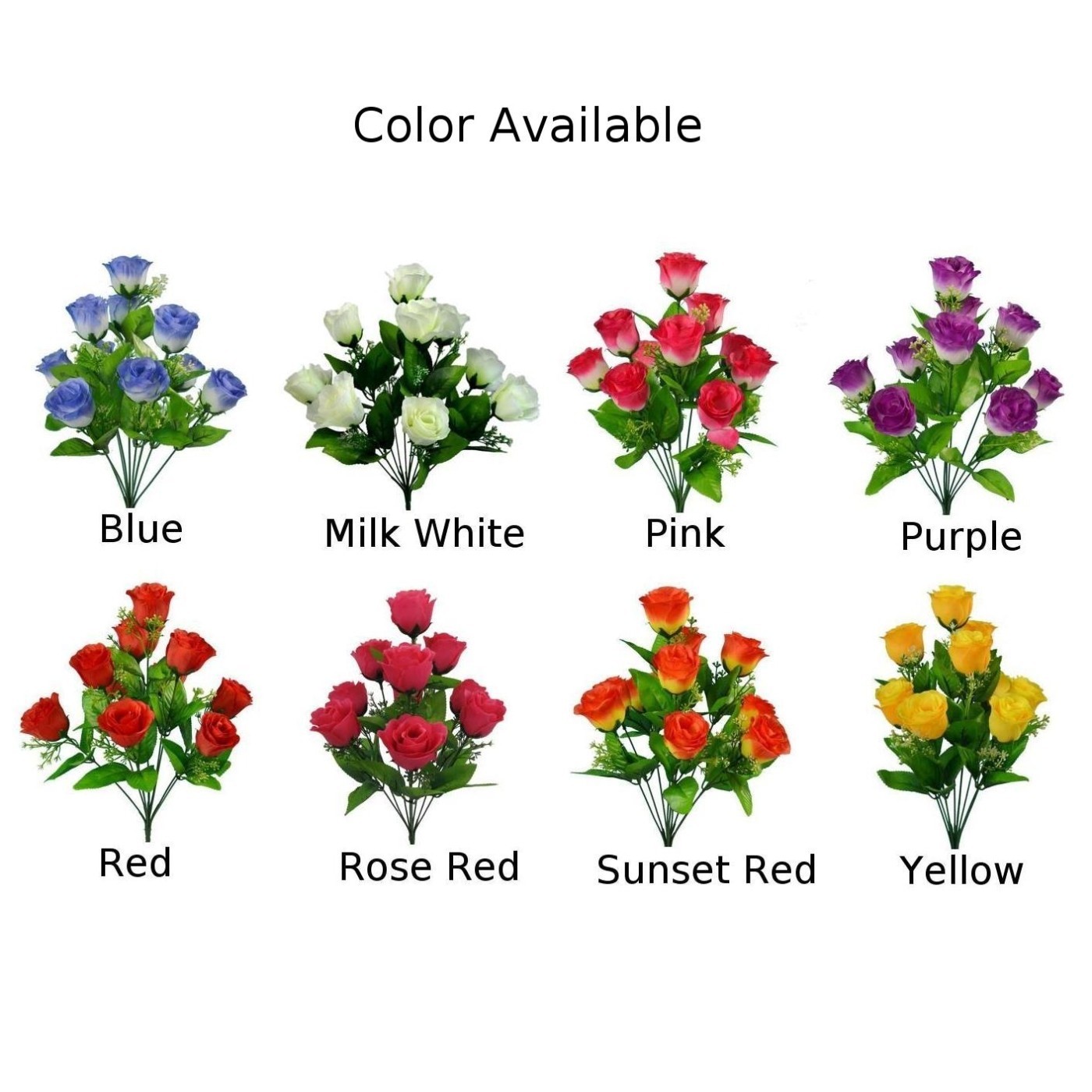 Striking 10 Heads Silk Bud Bunch for Wedding and Home Outdoor Use