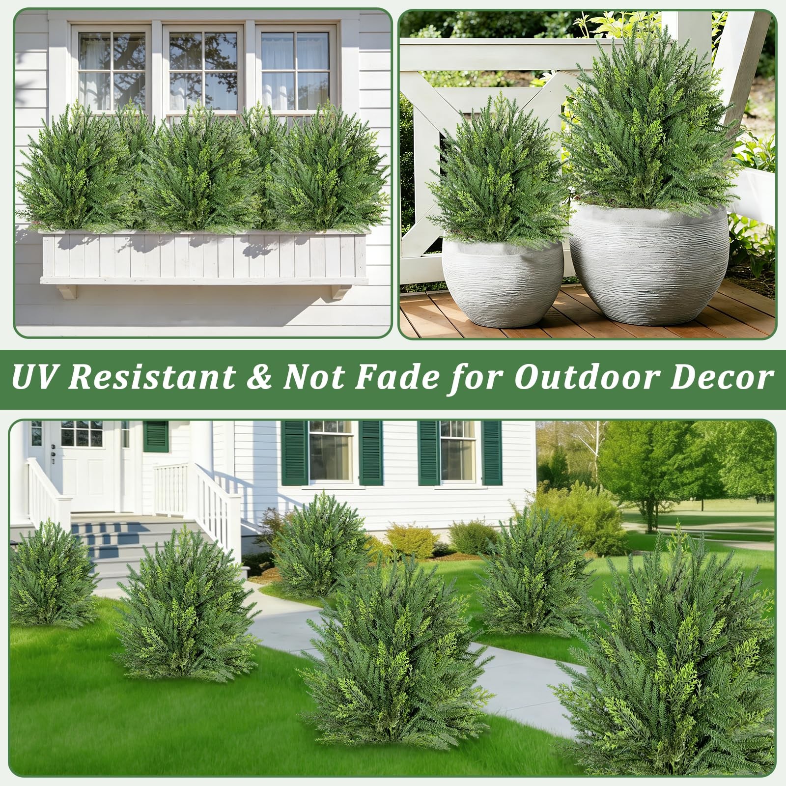 2 Pack Artificial Cypress Topiary Ball Trees with Ground Spike, 24″ Norfolk F…