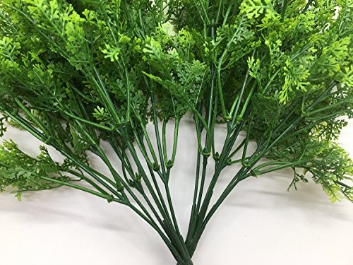 Artificial Shrubs Bushes, Plastic Fern Leaves Simulation Faux Fern Grass-4 Pcs