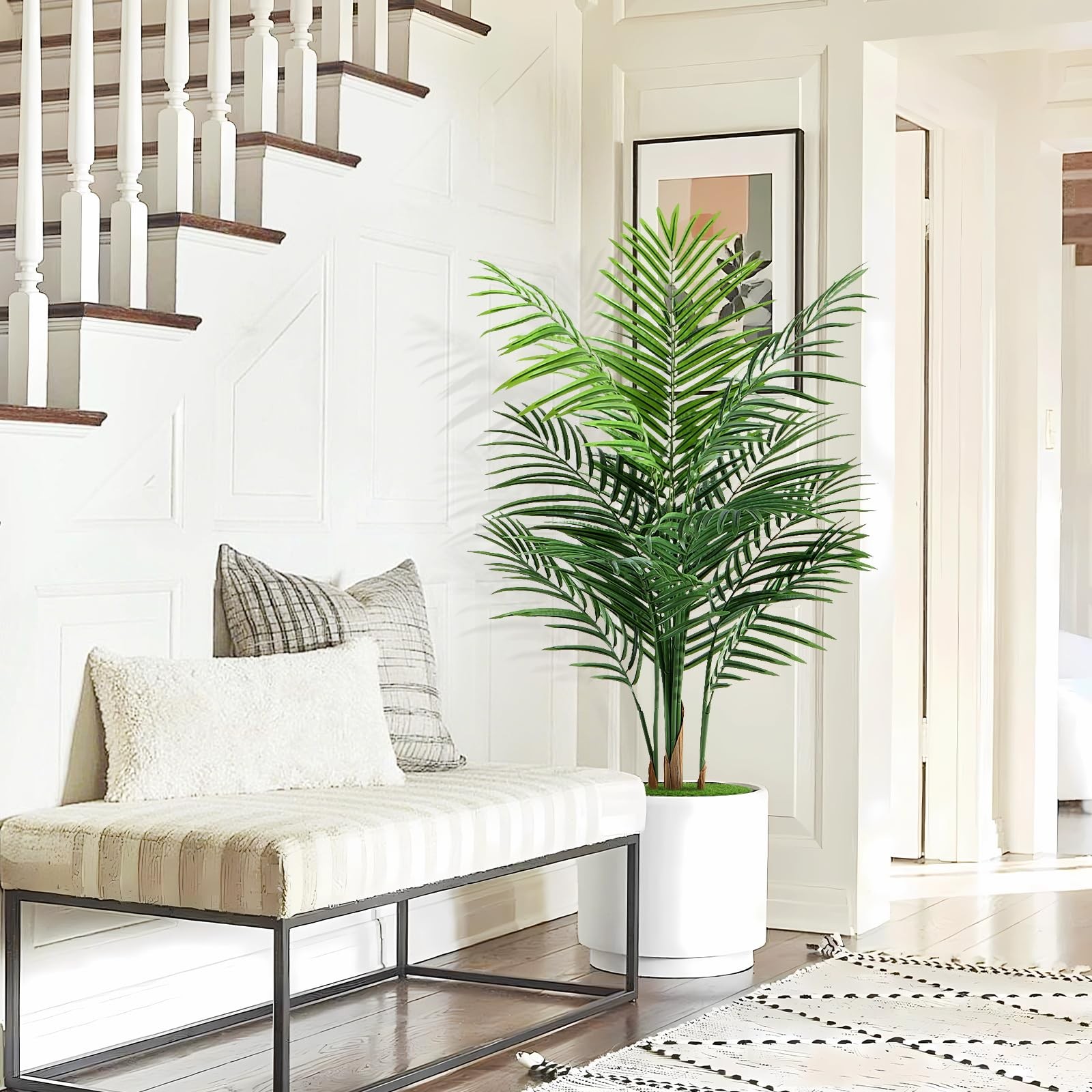 Artificial Palm Tree Indoor 4ft, Large Fake Tropical Areca Palm Tree with 13 …