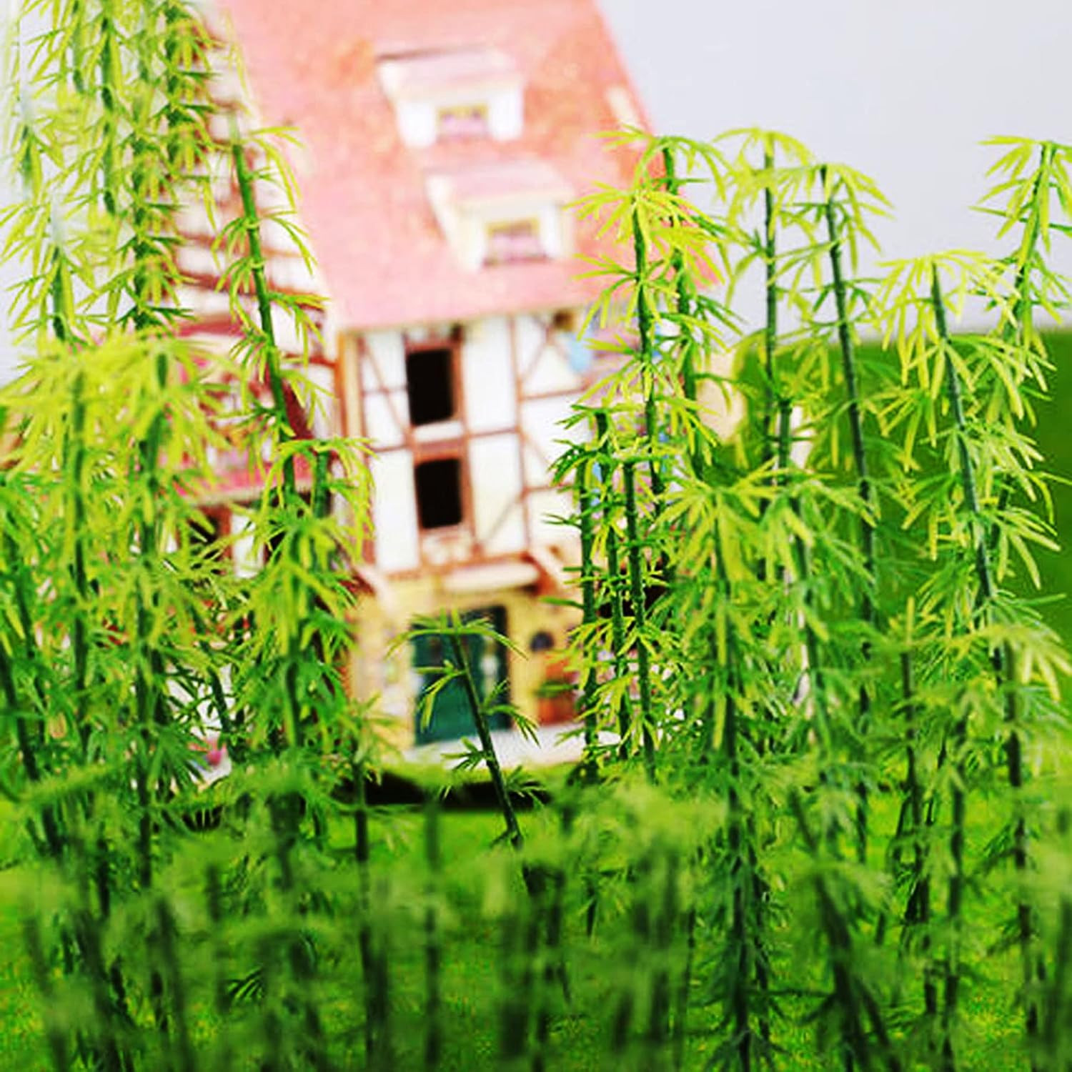 40 PCS Model Bamboo Trees, 2 Size Green Plastic Bamboo Trees for Home Decoration