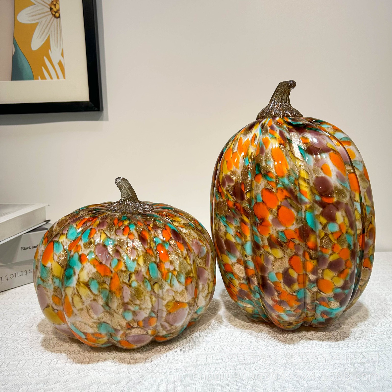 Modern glazed design light luxury pumpkin art ornament