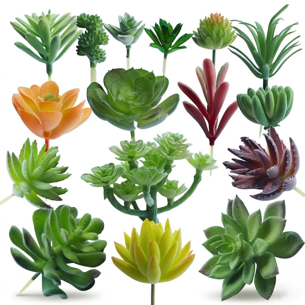 Artificial Succulent Plants 16 Pack Mini Faux Succulents Small Unpotted Fa…
