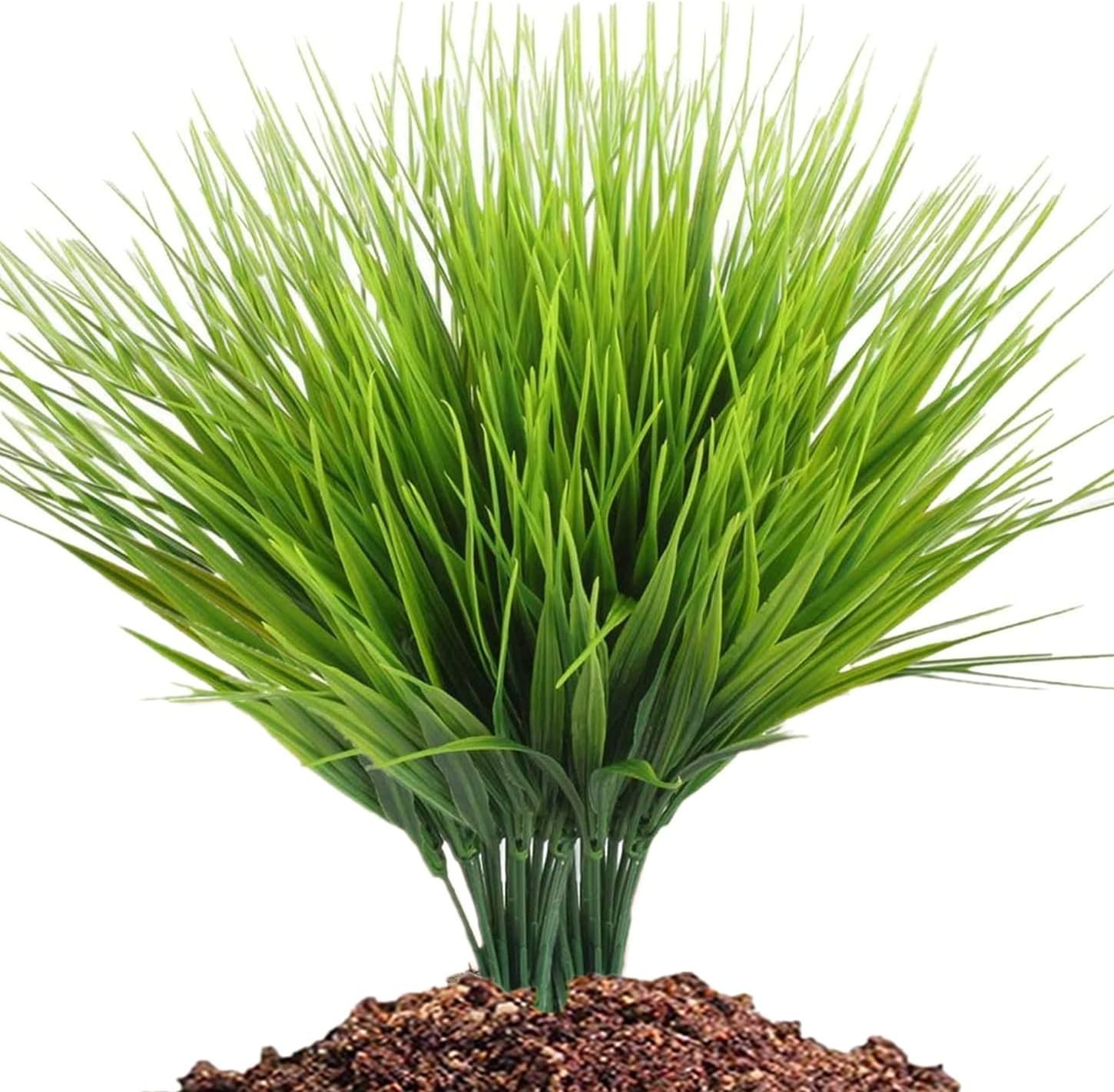 Generous 8 Pack of UV Resistant Faux Grass Plants for Effortless Elegance