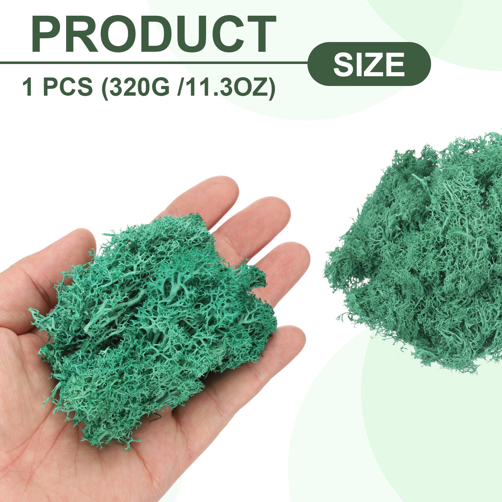11.3oz Preserved Reindeer Moss, Teal Green Decorative Artificial Fake Moss
