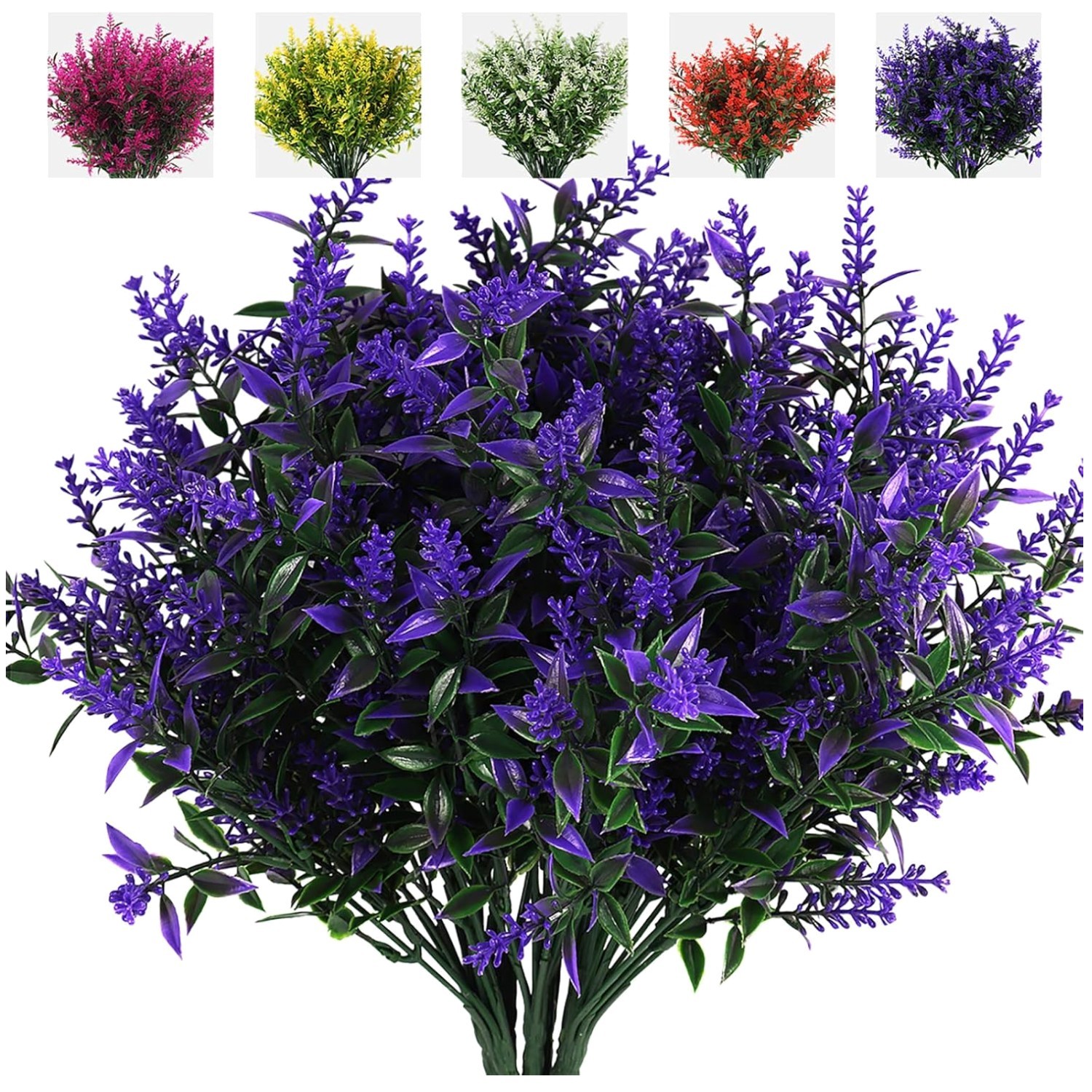 UV Resistant Lavender Fake Shrubs – Hanging Planter Bouquet