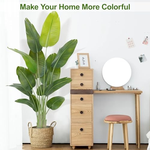Lifelike Bird of Paradise Artificial Plant,Faux Banana Leaf Tree with3 6ft 1