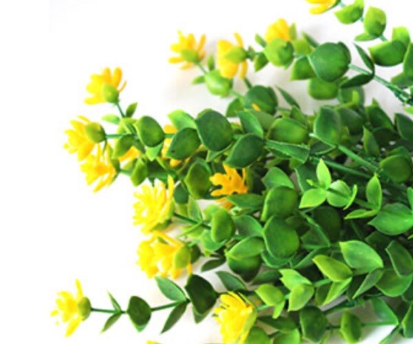 9pcs Yellow Artificial Flowers With Green Leaves – Great 4 Indoor & Outdoor 🆓📦