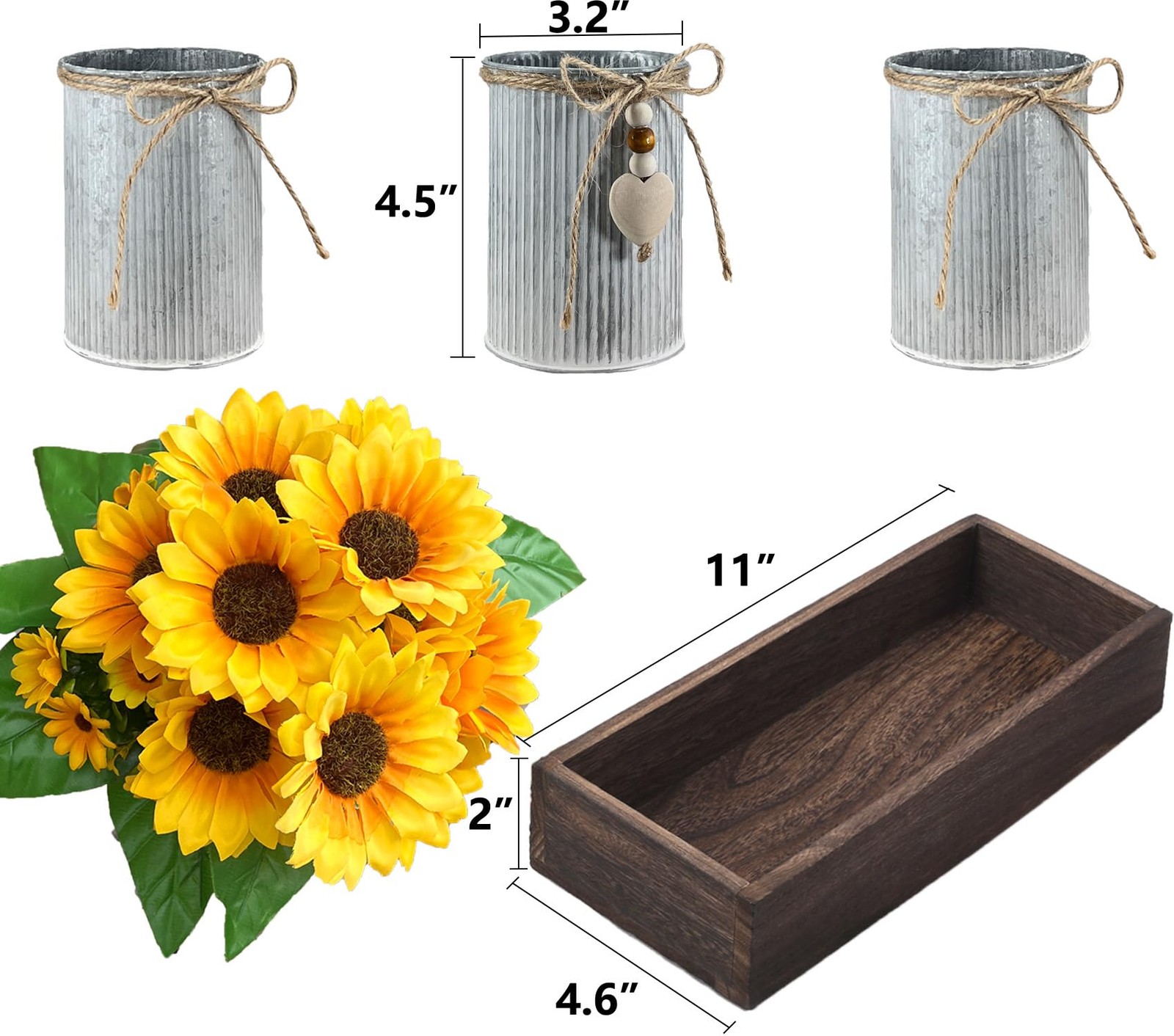 Sunflowers Artificial Flowers Decorations, Sunflower Table Centerpieces for W…