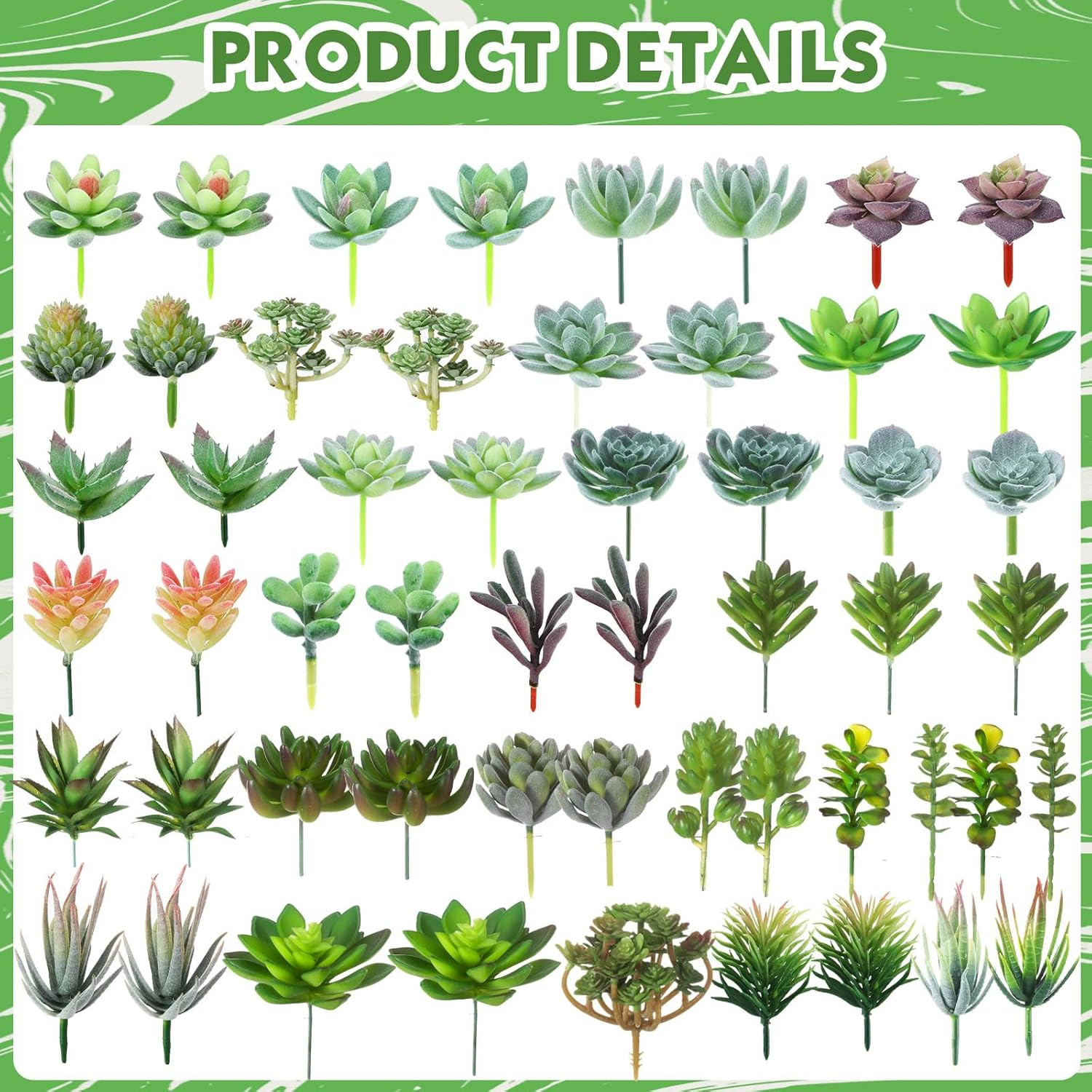 120 Pcs Realistic Artificial Succulents for Home and Garden Decor