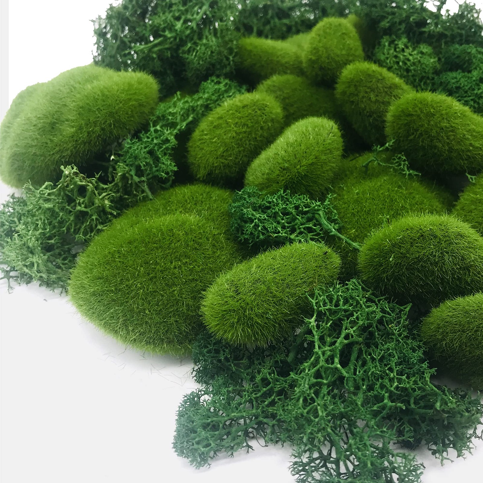 Artificial Moss Fake Moss Decorative 30 PCS Green Moss Balls and 30 Gram Pres…