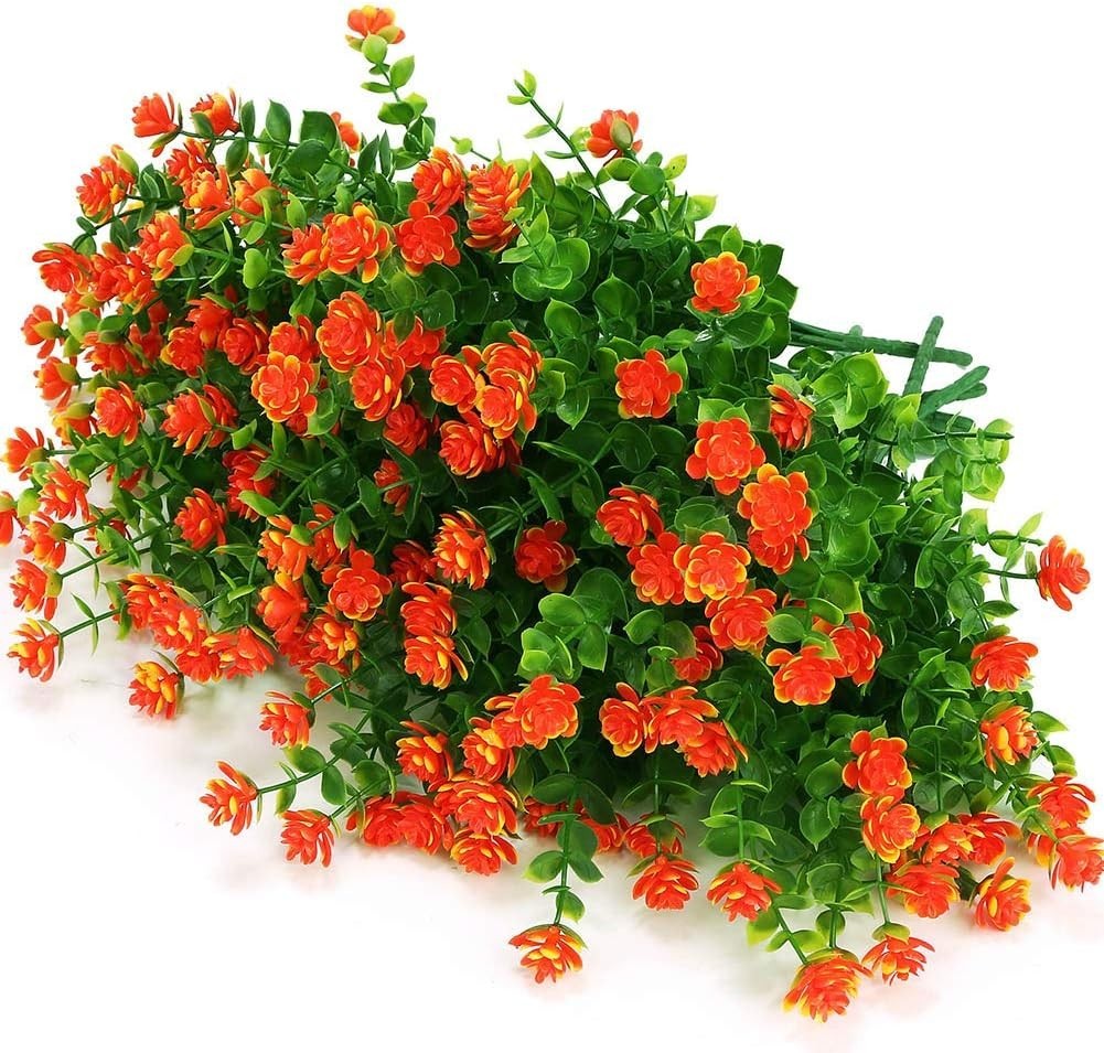Artificial Flowers Fake Outdoor UV Resistant Boxwood Plants Shrubs, Faux Plas…