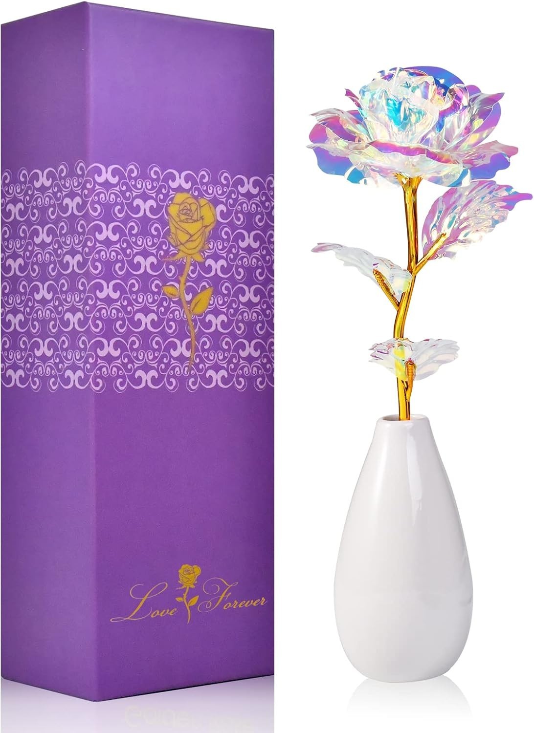 Luxury Gift Box with Artificial Rose and Ceramic Vase – Gifting Made Special