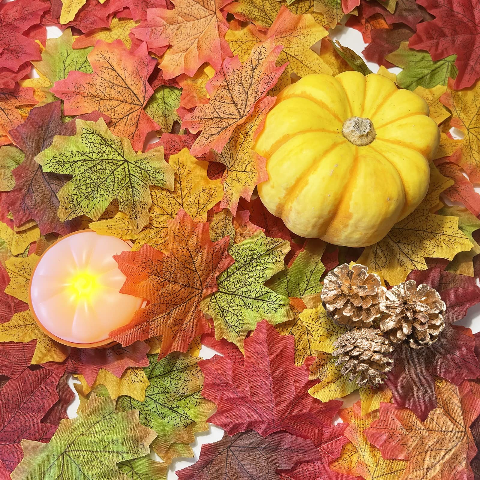 Fake Fall Maple Leaves, 300PCS Artificial Fall Leaves Faux Autumn Leaves for …