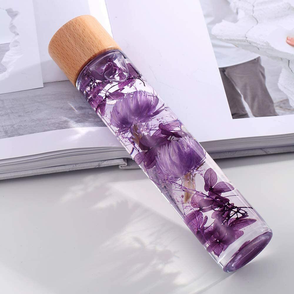 Thanksgiving Day Floating Flower Glass Dried Flower Specimen Bottle Gift Purple