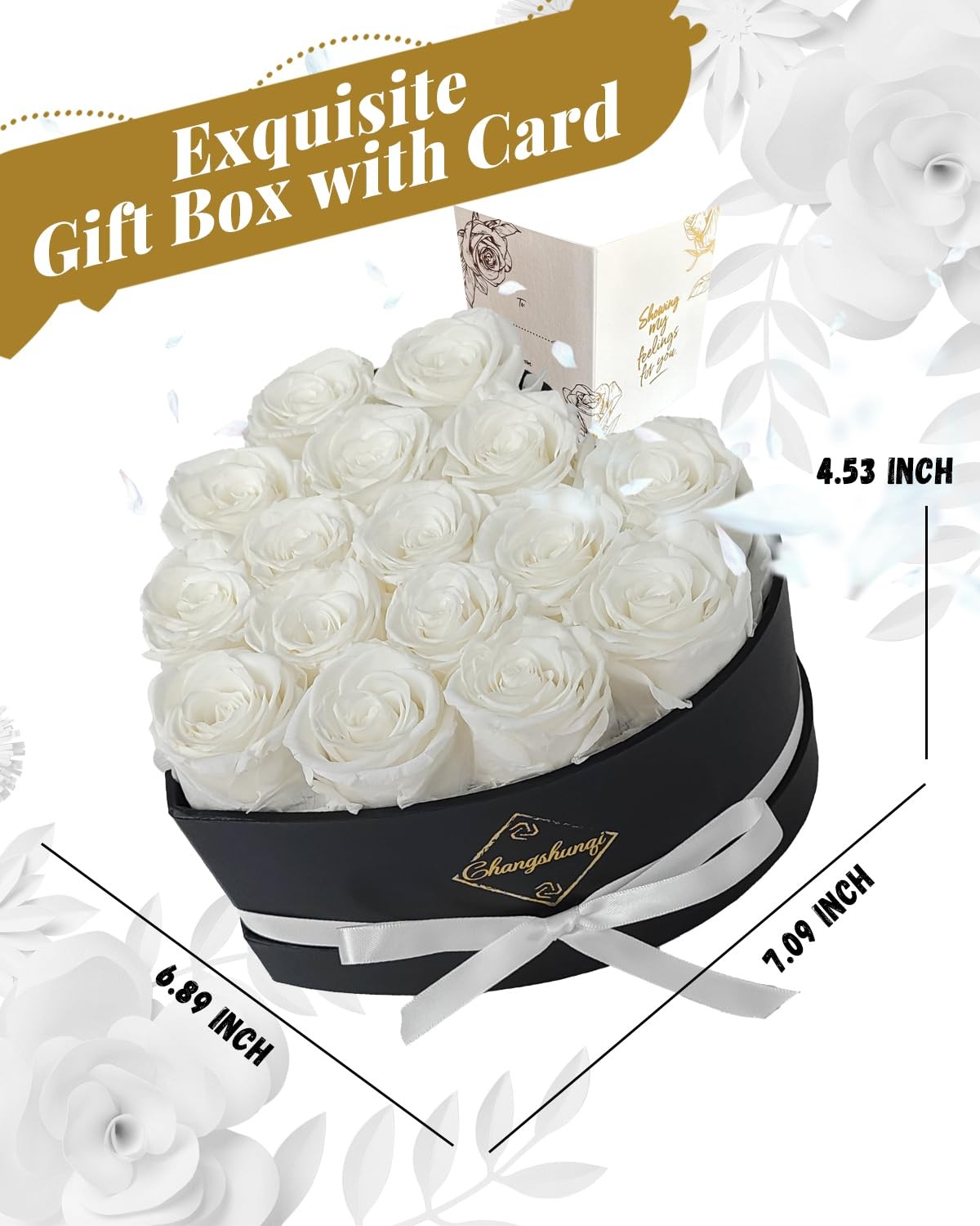 16 Flowers Forever Preserved Roses in Box, Preserved Flowers Womens Birthday …