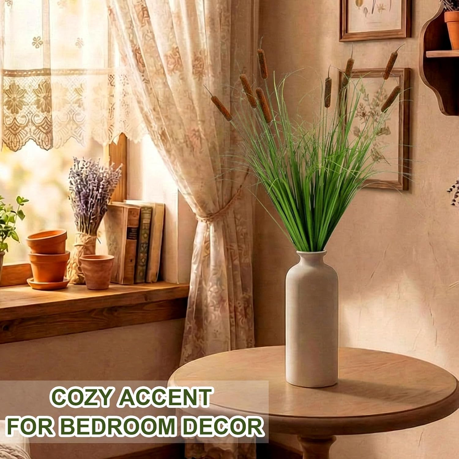 32″ Artificial Cat Tails – 2 Bundles of Brown Cattails for Home Decor