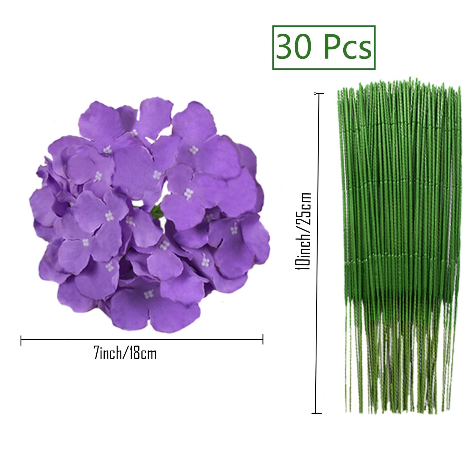 30 Pcs Silk Hydrangea Heads Artificial Flowers Heads and Stems Fake Hydrangea…