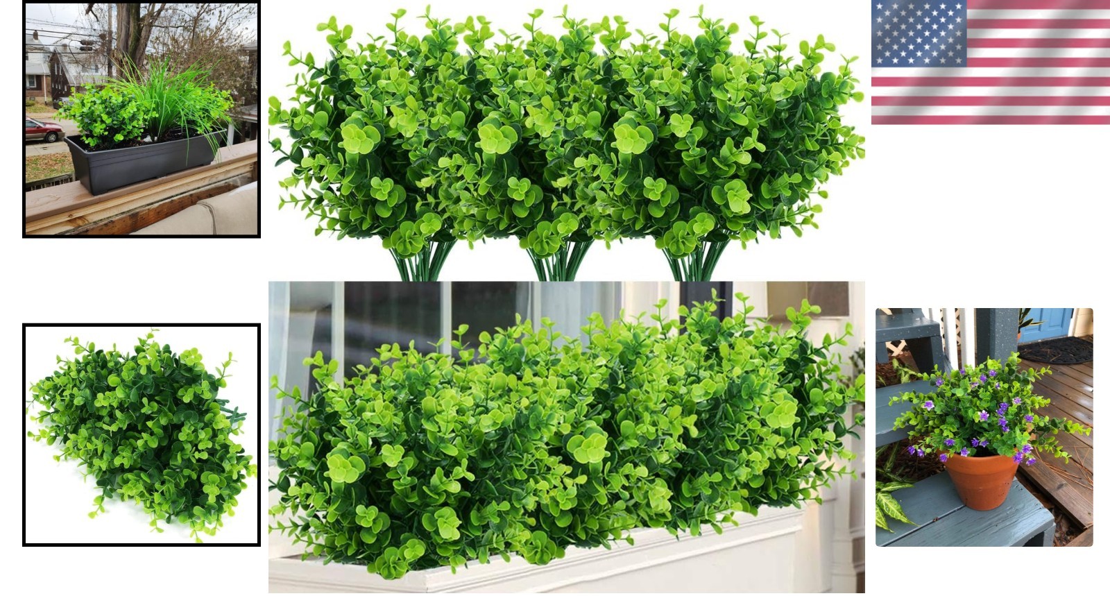 Realistic Artificial Boxwood Plants – Set of 24