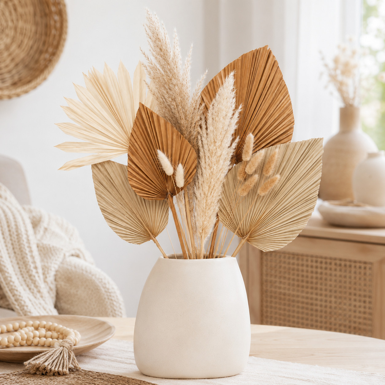 20Pcs Dried Palm Leaves Pampas Grass Mix 19-20in Boho Wedding Home Decor