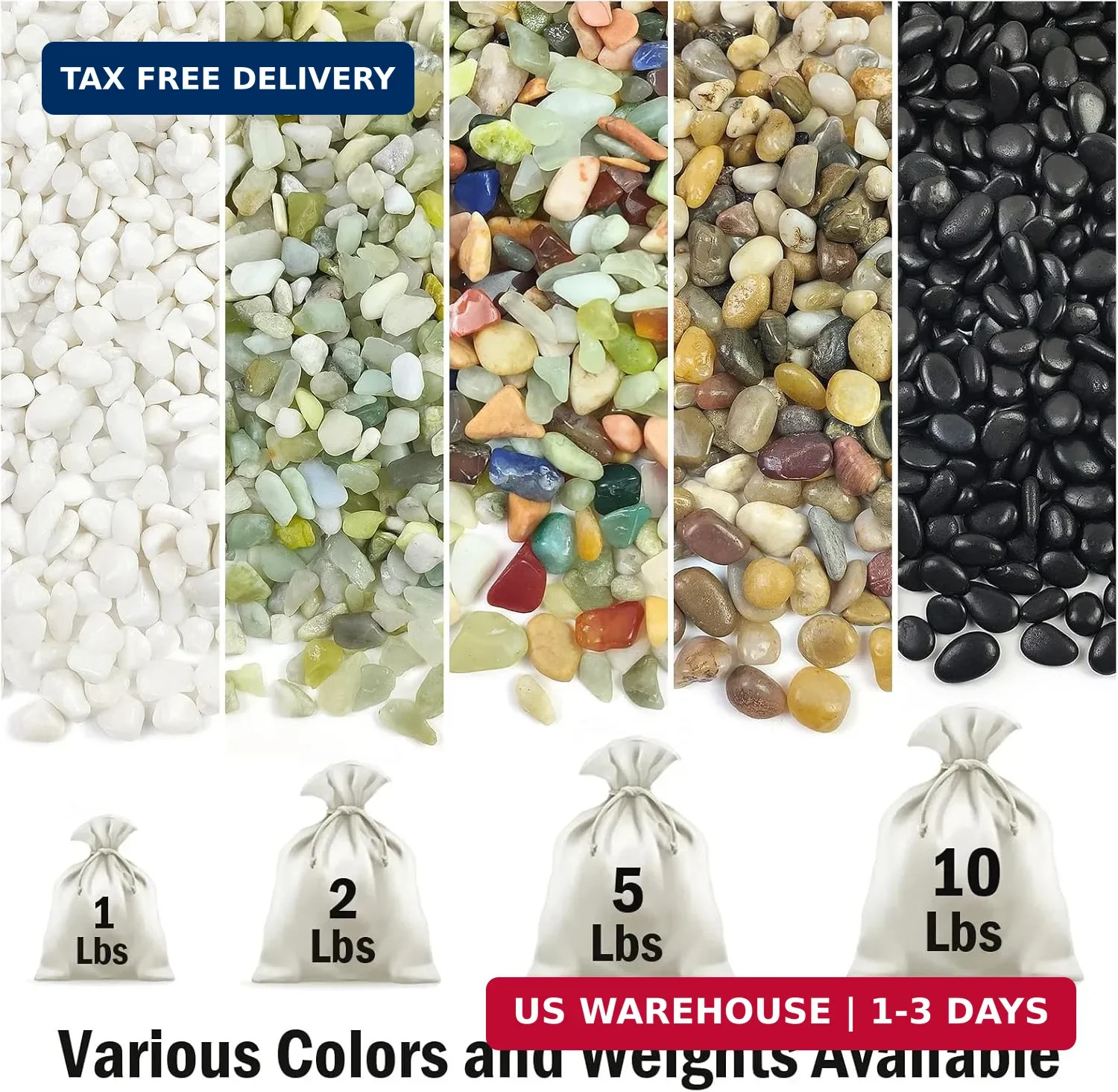 FANTIAN 2 Pounds Pebbles for Plants, 3/8 Inch Succulent Rocks, Decorative Polish