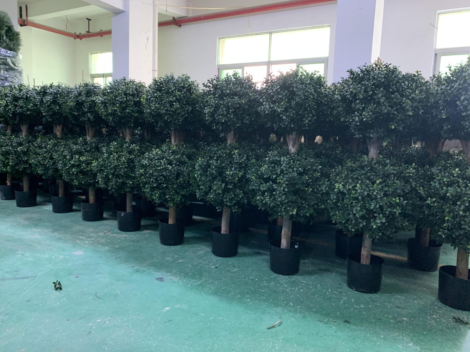 3Ft-35” Artificial Boxwood Double Topiary Trees,2PACK Faux Topiaries Tree Ga…