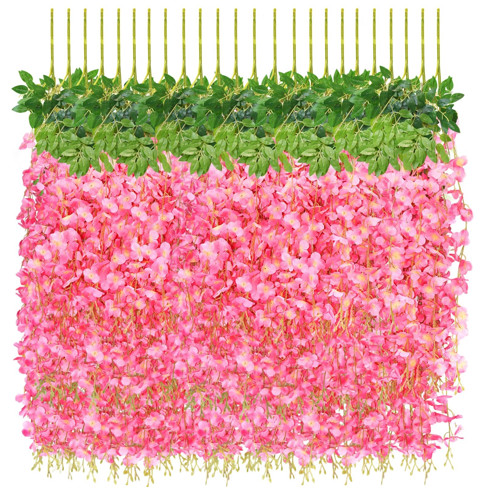 jabeick 24 PCS Wisteria Hanging Flowers, 3.6ft Fake Wisteria Vines Artificial…