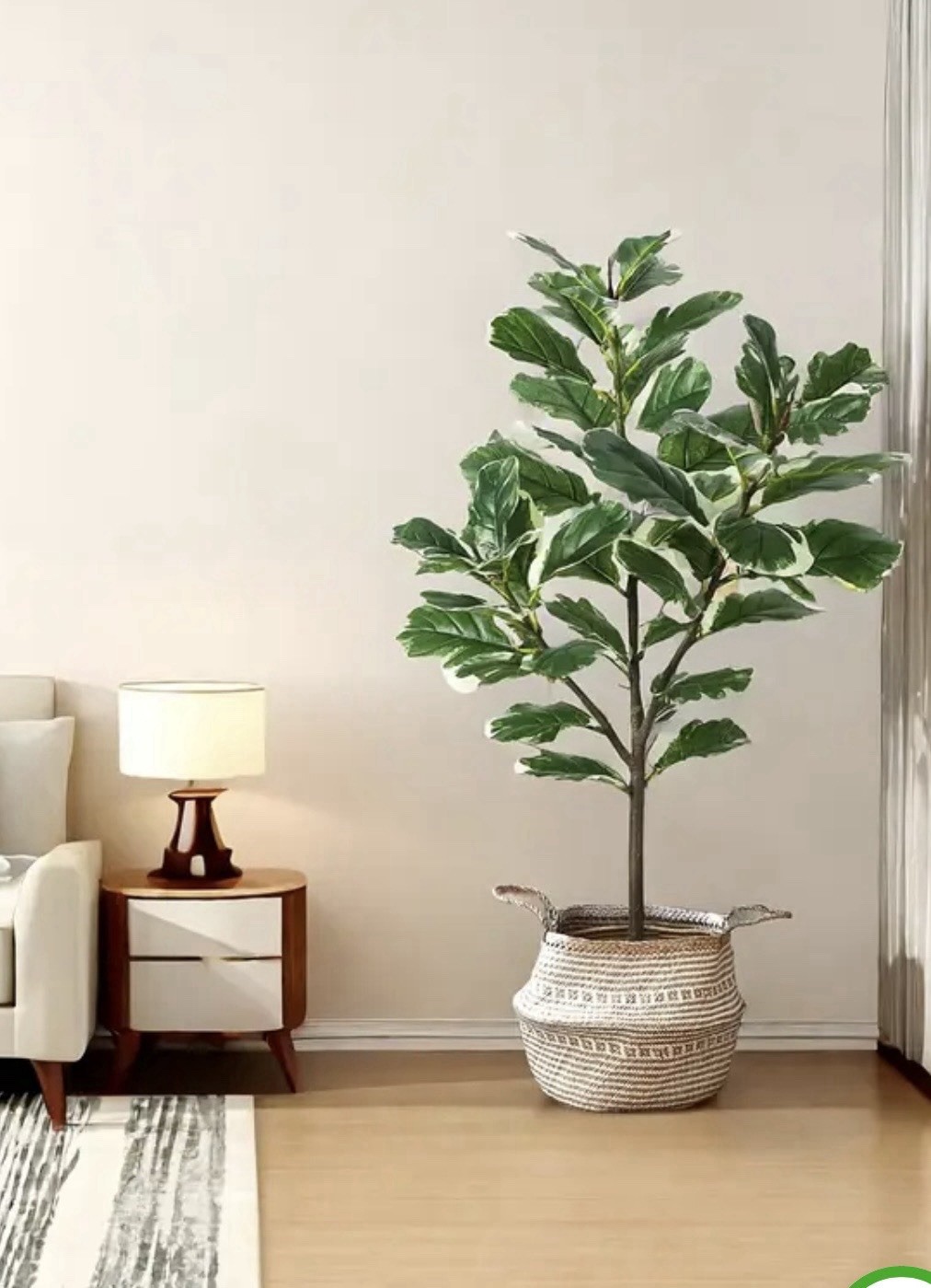 Faux Fiddle Leaf Fig Tree 4.3 Ft. With 46 Fiddle (indoor/outdoor)