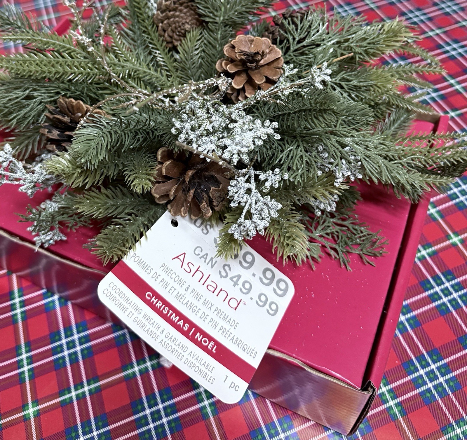 Ashland Pine Cone And Pine Mix Premade Centerpiece Arrangement + Bonus Gift