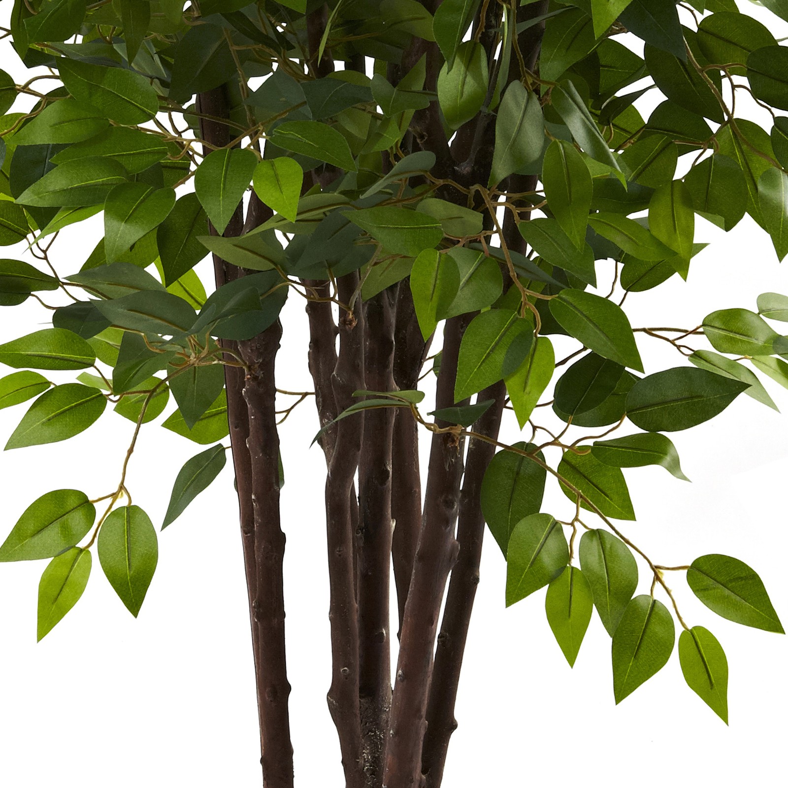 Nearly Natural 78″ Deluxe Ficus Tree with 2500 Leaves in Green/Black