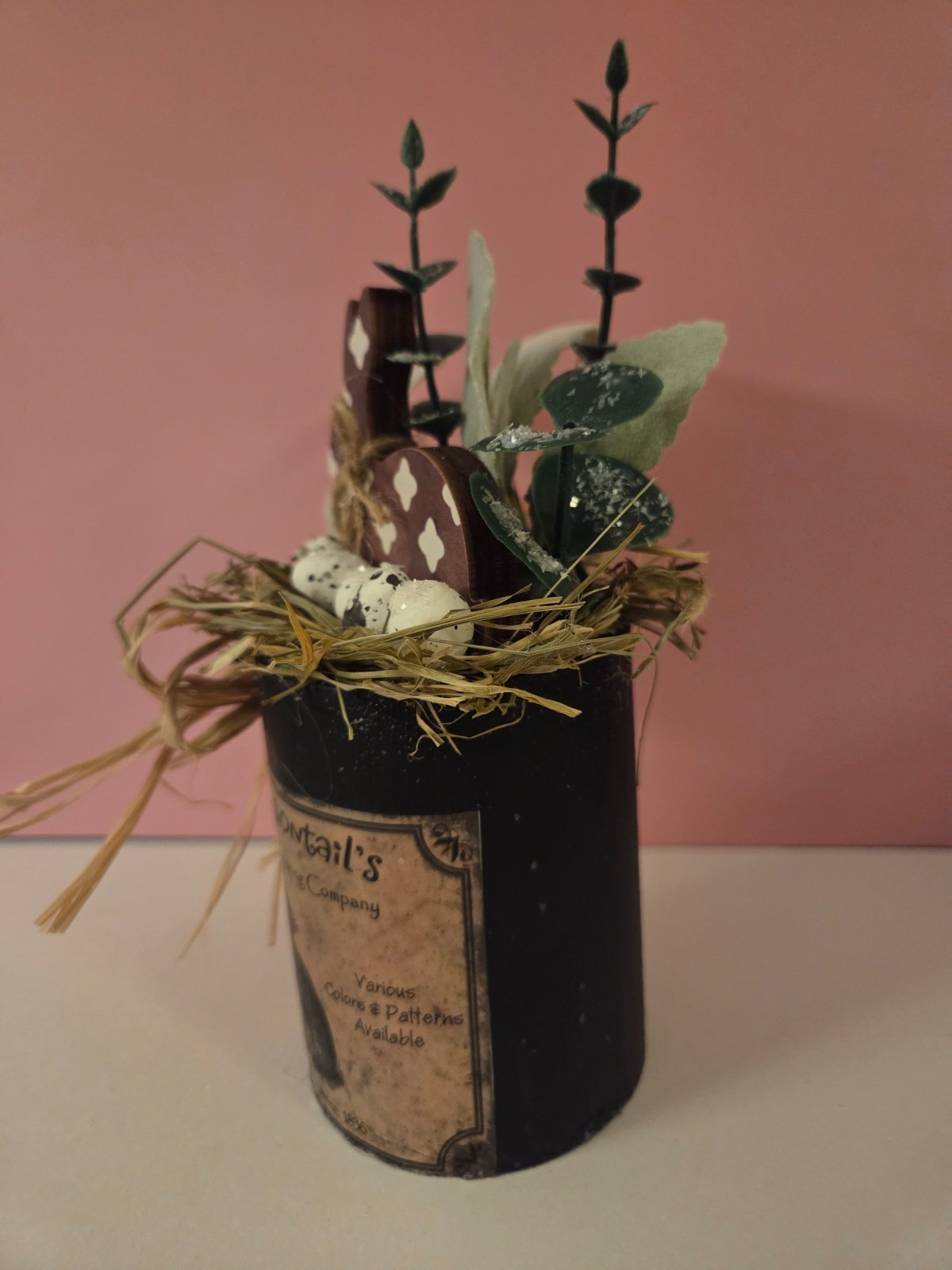 Country Primitive Easter Bunny Centerpiece Arrangement Shelf Sitter