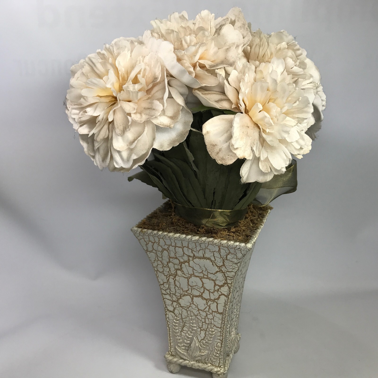 Artificial Flowers with Vase Faux Hydrangea Flower Arrangements for Home White