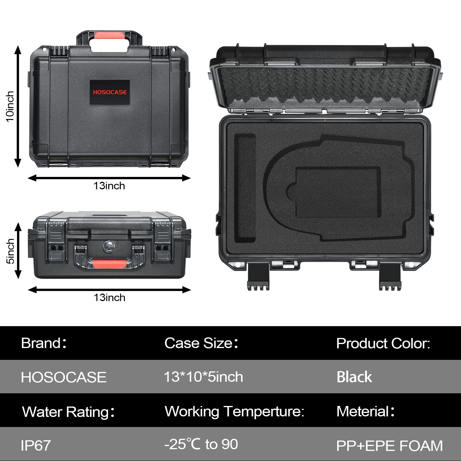 Case for NOCO Boost X GBX75 GB70 – Waterproof Carrying with Custom black
