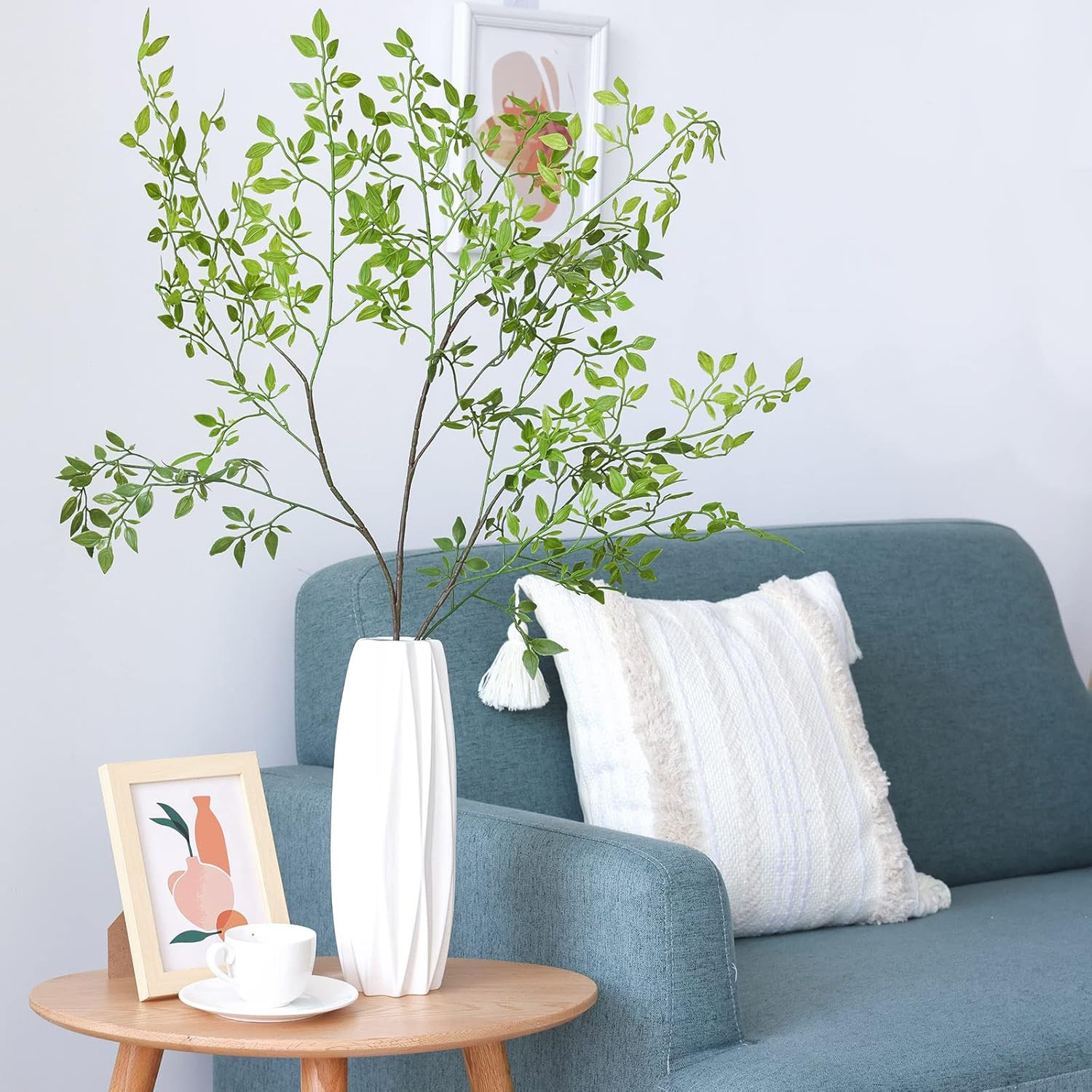 Artificial Plants 2PCS 43.3 Inch Green Nandina Tall Plants for Wedding Shop Gard