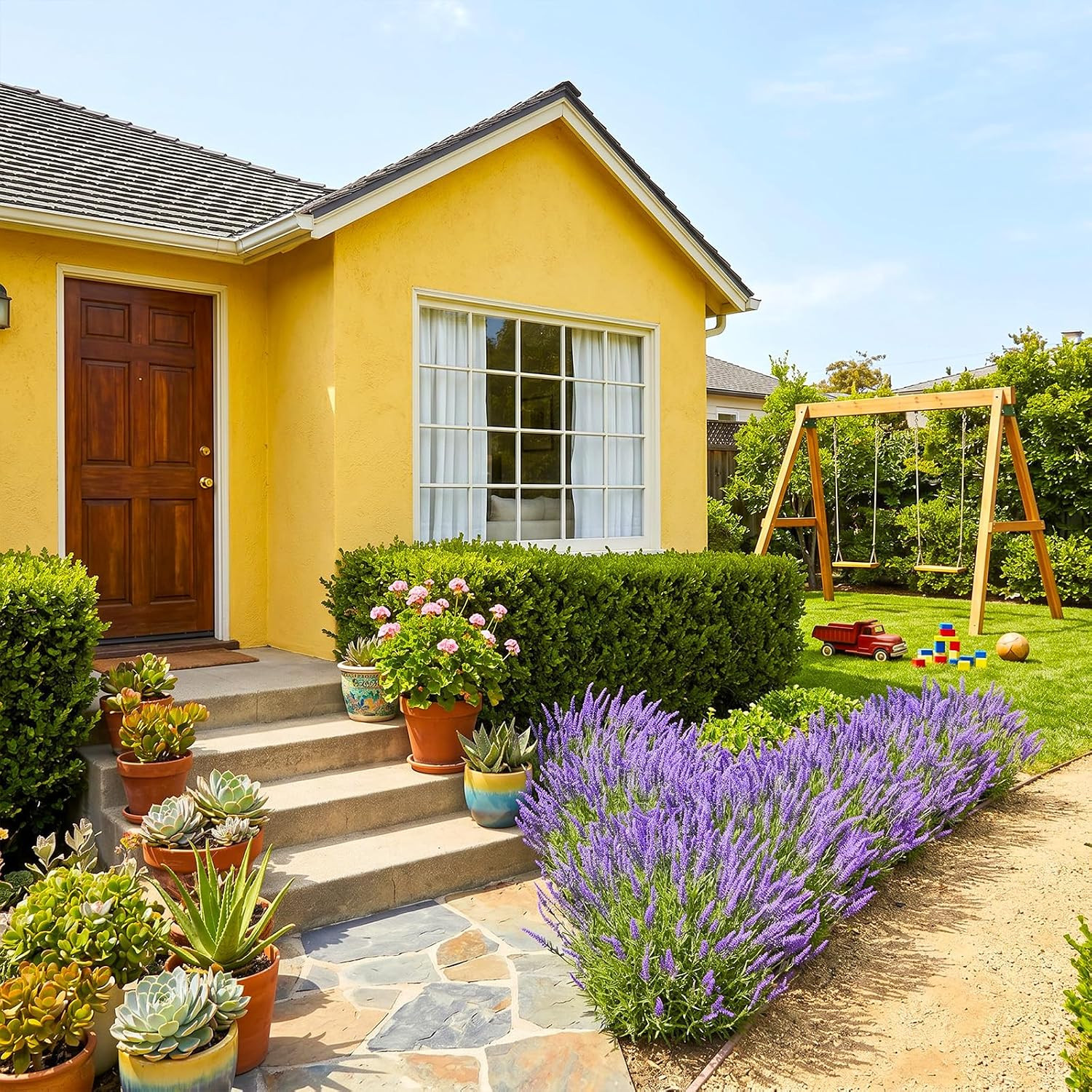 Skrfren 3 Bundles Artificial Lavender Stems, 36Cm, Purple Faux Flowers | Fake Fl