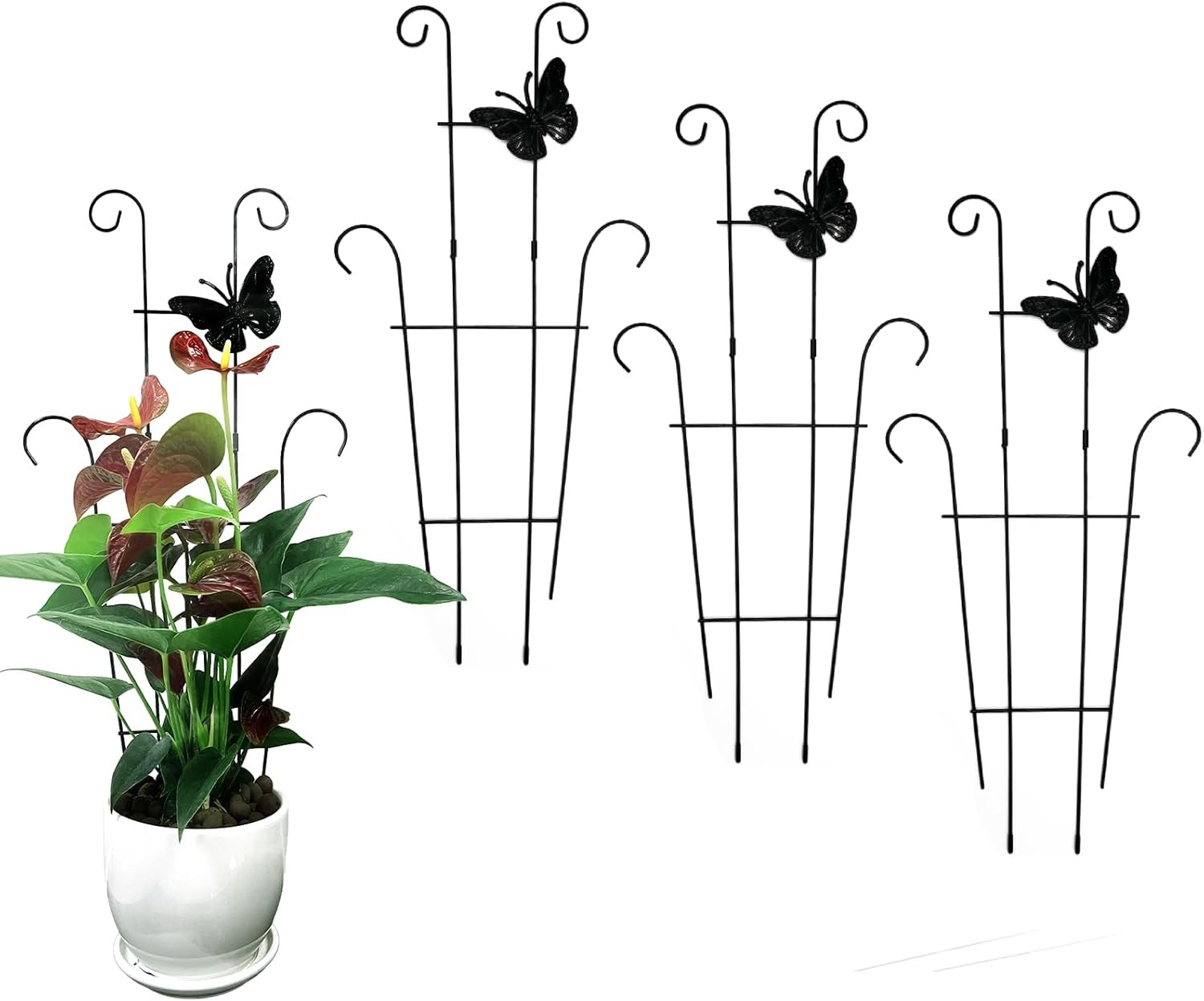 2PCS 23″ Metal Plant Trellis for Indoor Outdoor Climbing Plants