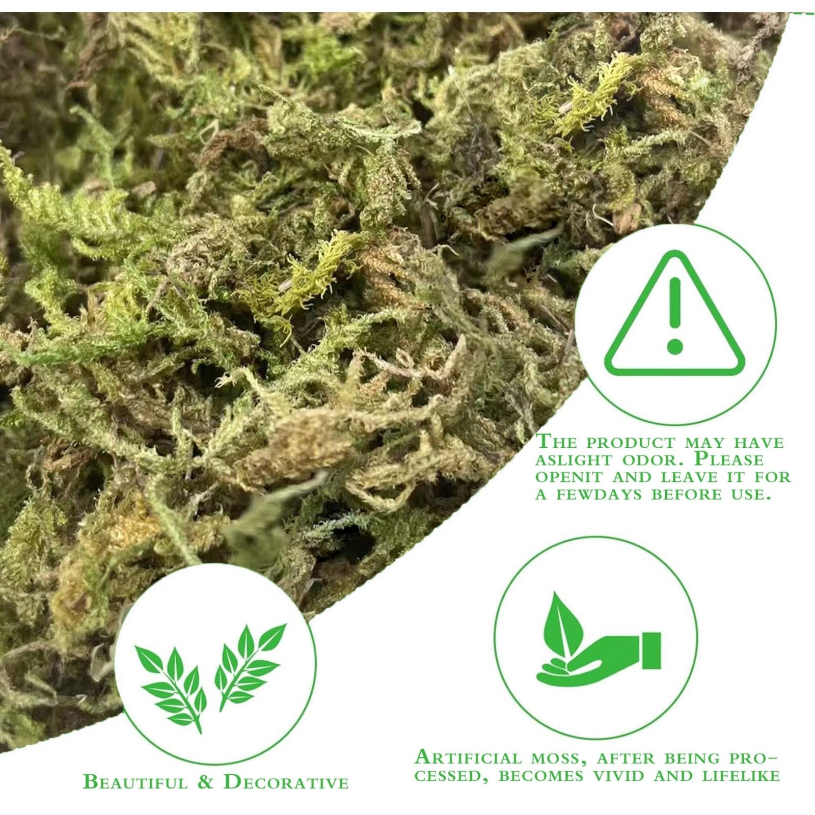 7oz/200g Artificial Moss for Indoor Plants, Faux Moss Decorative Greenery, Fa…