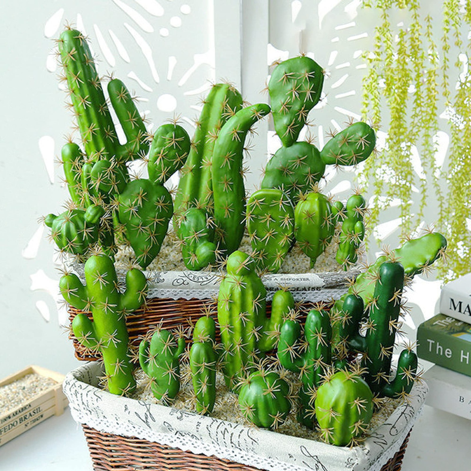 10 PCS Faux Fake Succulents Artificial Cactus Decor Faux Cactus Cacti Plant A…