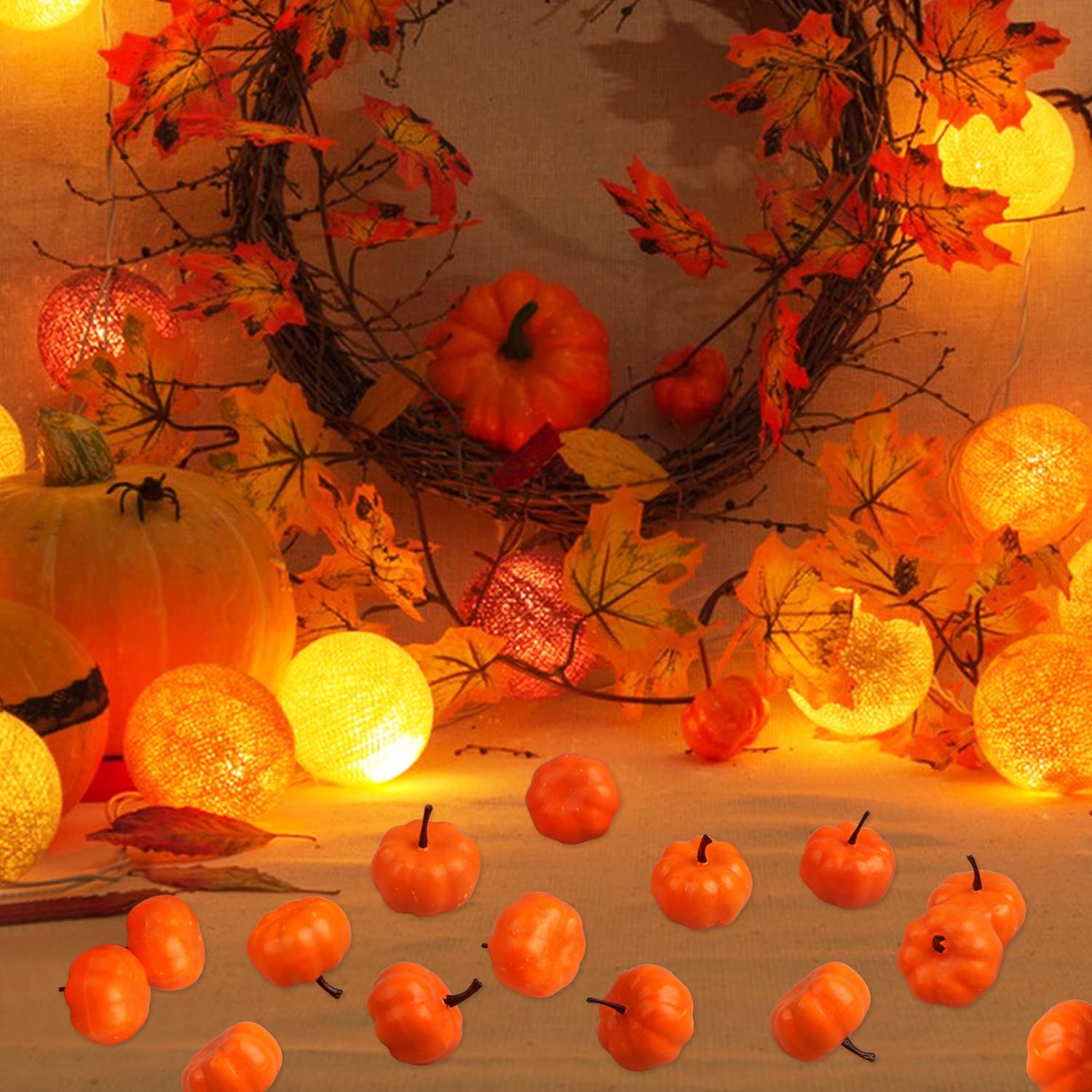 Realistic Mini Artificial Pumpkins Fall Autumn Thanksgiving Decoration 20PK