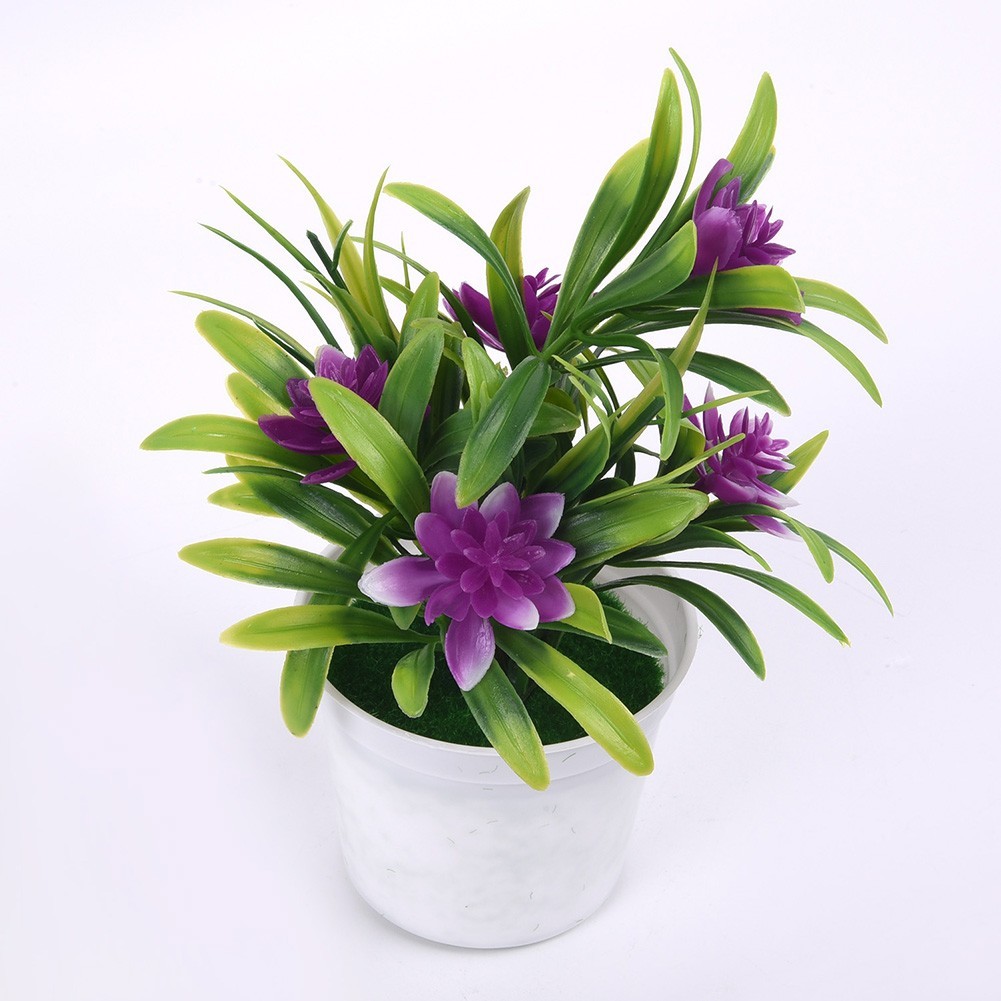 11x18cm Artificial Potted Lotus Flower Bonsai Home Office Tabletop Decoration