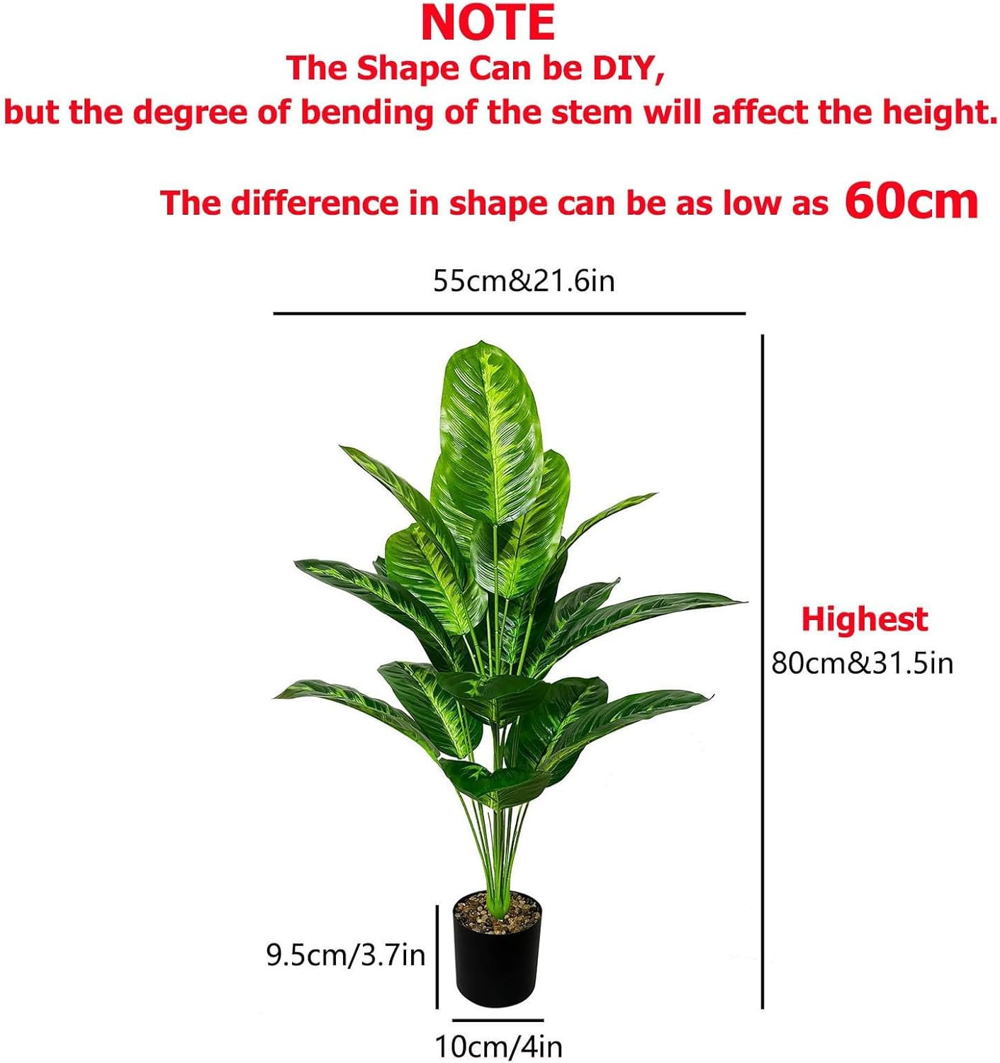 Artificial Plants in Pots Large Fake Tree Floor Faux Tropical Plants Decorative