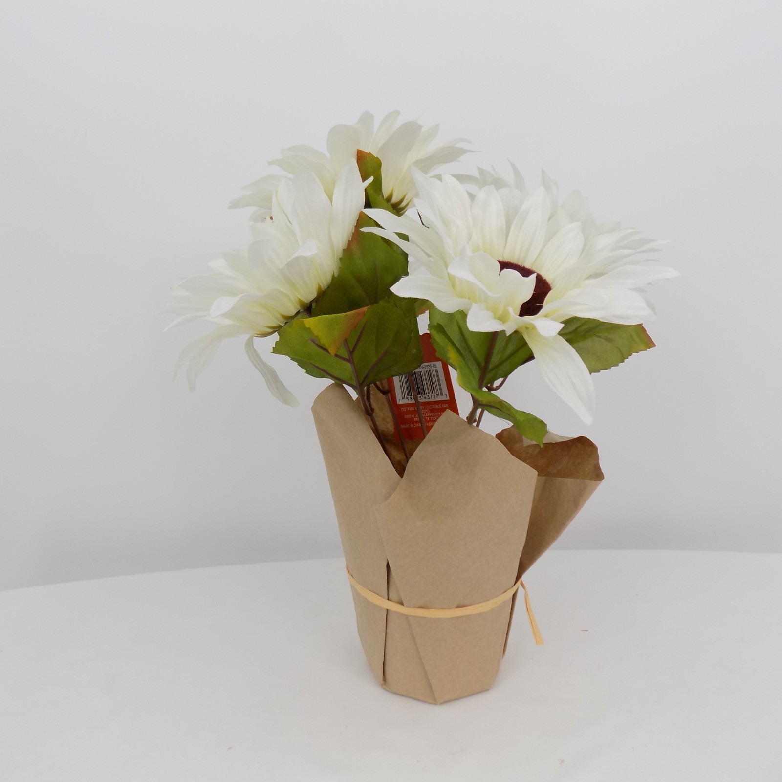Cream Sunflower Potted Plant Faux Artificial Ashland Fall Flower Floral 5 Heads